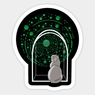 Cats universe. Cat on the windowsill. Sticker